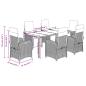 Preview: 7-tlg. Garten-Essgruppe mit Kissen Schwarz Poly Rattan