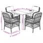 Preview: 5-tlg. Garten-Essgruppe mit Kissen Beige Poly Rattan