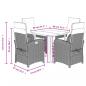 Preview: 5-tlg. Garten-Essgruppe mit Kissen Beigemischung Poly Rattan