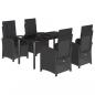 Preview: 5-tlg. Garten-Essgruppe mit Kissen Schwarz Poly Rattan