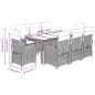 Preview: 9-tlg. Garten-Essgruppe mit Kissen Schwarz Poly Rattan