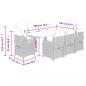 Preview: 9-tlg. Garten-Essgruppe mit Kissen Schwarz Poly Rattan