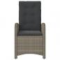 Preview: Gartensessel mit Kissen 2 Stk. Verstellbar Grau Poly Rattan