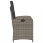 Preview: Gartensessel mit Kissen 2 Stk. Verstellbar Grau Poly Rattan
