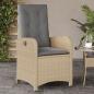 Preview: ARDEBO.de - Gartensessel mit Kissen Verstellbar Beigemischung Poly Rattan