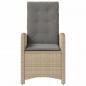 Preview: Gartensessel mit Kissen Verstellbar Beigemischung Poly Rattan