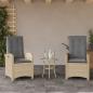 Preview: ARDEBO.de - Gartensessel Kissen 2Stk. Verstellbar Beigemischung Poly Rattan