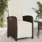 Preview: ARDEBO.de - Gartensessel mit Fußteil Verstellbar Braun Poly Rattan