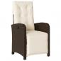 Preview: 7-tlg. Garten-Essgruppe mit Kissen Braun Poly Rattan