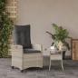 Preview: Gartensessel mit Kissen Verstellbar Hellgrau Poly Rattan
