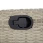 Preview: Gartensessel mit Kissen Verstellbar Hellgrau Poly Rattan