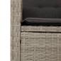 Preview: Gartensessel mit Kissen Verstellbar Hellgrau Poly Rattan