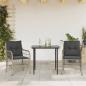 Preview: ARDEBO.de - 3-tlg. Bistro-Set mit Kissen Hellgrau Poly Rattan