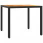 Preview: 3-tlg. Bistro-Set mit Kissen Schwarz Poly Rattan