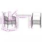 Preview: 3-tlg. Bistro-Set mit Kissen Schwarz Poly Rattan