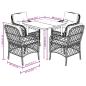 Preview: 5-tlg. Garten-Essgruppe mit Kissen Beigemischung Poly Rattan