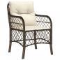 Preview: 5-tlg. Garten-Essgruppe mit Kissen Braun Poly Rattan