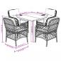 Preview: 5-tlg. Garten-Essgruppe mit Kissen Braun Poly Rattan