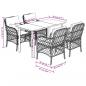 Preview: 5-tlg. Garten-Essgruppe mit Kissen Schwarz Poly Rattan