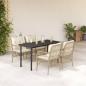 Preview: ARDEBO.de - 5-tlg. Garten-Essgruppe mit Kissen Beige Poly Rattan