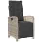 Preview: 5-tlg. Garten-Essgruppe mit Kissen Hellgrau Poly Rattan
