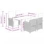 Preview: 5-tlg. Garten-Essgruppe mit Kissen Hellgrau Poly Rattan