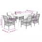 Preview: 7-tlg. Garten-Essgruppe mit Kissen Hellgrau Poly Rattan