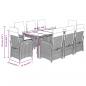 Preview: 9-tlg. Garten-Essgruppe mit Kissen Schwarz Poly Rattan