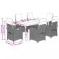 Preview: 7-tlg. Garten-Essgruppe mit Kissen Schwarz Poly Rattan