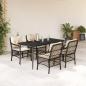 Preview: ARDEBO.de - 5-tlg. Garten-Essgruppe mit Kissen Braun Poly Rattan
