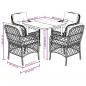 Preview: 5-tlg. Garten-Essgruppe mit Kissen Braun Poly Rattan