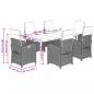 Preview: 7-tlg. Garten-Essgruppe mit Kissen Schwarz Poly Rattan