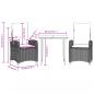 Preview: 3-tlg. Garten-Essgruppe mit Kissen Hellgrau Poly Rattan