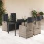 Preview: ARDEBO.de - 5-tlg. Garten-Essgruppe mit Kissen Grau Poly Rattan