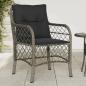 Preview: ARDEBO.de - Gartenstühle mit Kissen 2 Stk. Grau Poly Rattan