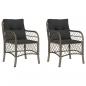 Preview: Gartenstühle mit Kissen 2 Stk. Grau Poly Rattan