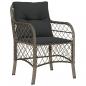 Preview: Gartenstühle mit Kissen 2 Stk. Grau Poly Rattan