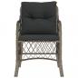 Preview: Gartenstühle mit Kissen 2 Stk. Grau Poly Rattan