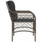 Preview: Gartenstühle mit Kissen 2 Stk. Grau Poly Rattan