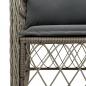Preview: Gartenstühle mit Kissen 2 Stk. Grau Poly Rattan