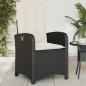 Preview: ARDEBO.de - Gartensessel Verstellbar mit Kissen Schwarz Poly Rattan