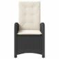 Preview: Gartensessel Verstellbar mit Kissen Schwarz Poly Rattan