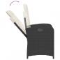 Preview: Gartensessel Verstellbar mit Kissen Schwarz Poly Rattan