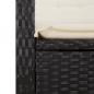 Preview: Gartensessel Verstellbar mit Kissen Schwarz Poly Rattan
