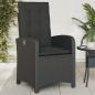 Preview: Gartensessel mit Kissen 2 Stk. Verstellbar Schwarz Poly Rattan
