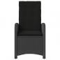 Preview: Gartensessel mit Kissen 2 Stk. Verstellbar Schwarz Poly Rattan