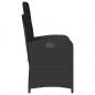 Preview: Gartensessel mit Kissen 2 Stk. Verstellbar Schwarz Poly Rattan