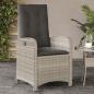 Preview: Gartensessel mit Kissen 2 Stk. Verstellbar Hellgrau Poly Rattan