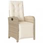 Preview: Gartensessel mit Fußteil Verstellbar Beige Poly Rattan