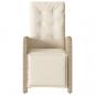 Preview: Gartensessel mit Fußteil Verstellbar Beige Poly Rattan